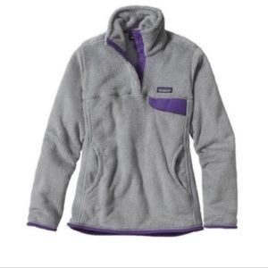 Grey Patagonia womens retool snap t pullover size medium